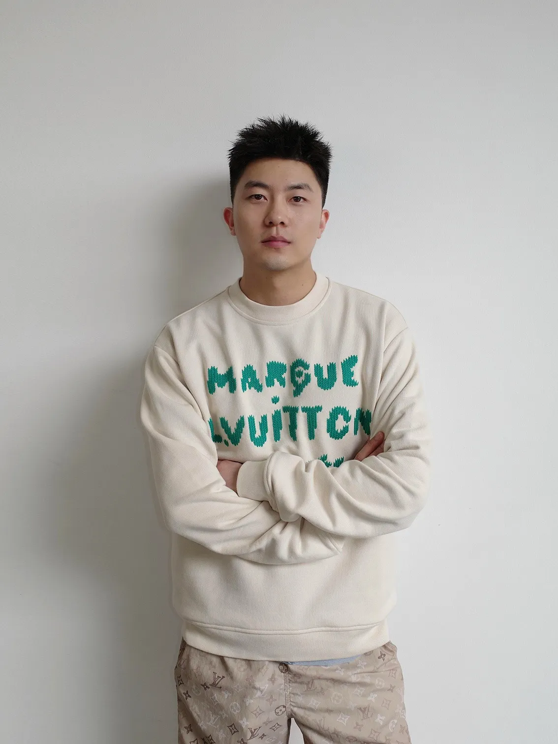 Louis Vuitton/Louis Vuitton embroidered logo crew neck sweatshirt
